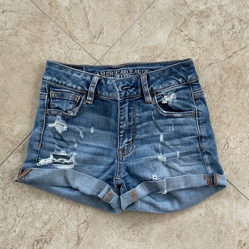 AE High Rise Jean Shorts